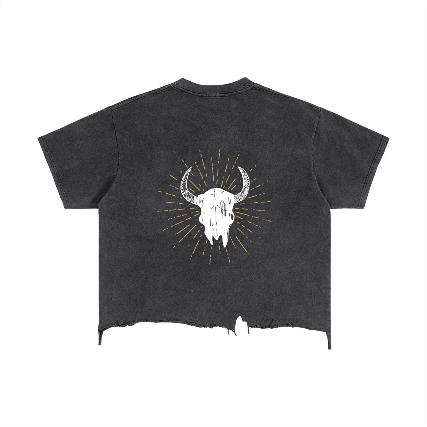 Vintage Wash Boxy Distressed Hem T-Shirt
